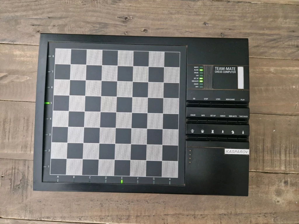 Photo of vintage Kasparov brand electronic chess board